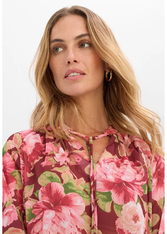 Blouse en mousseline &agrave; volants, bonprix