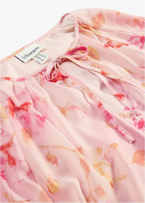 Blouse en mousseline avec liens &agrave; nouer, bonprix