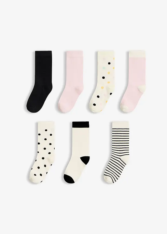 Lot de 7 paires de chaussettes coton, bonprix