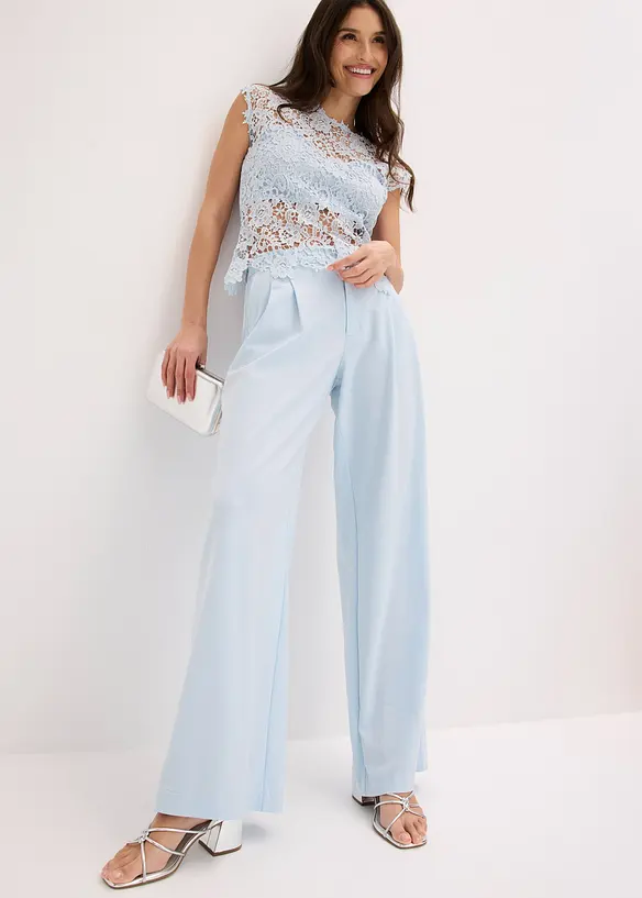 Pantalon large &agrave; pinces, bonprix