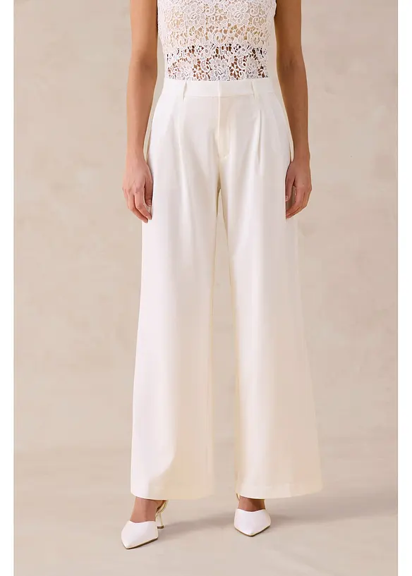 Pantalon large &agrave; pinces, bonprix