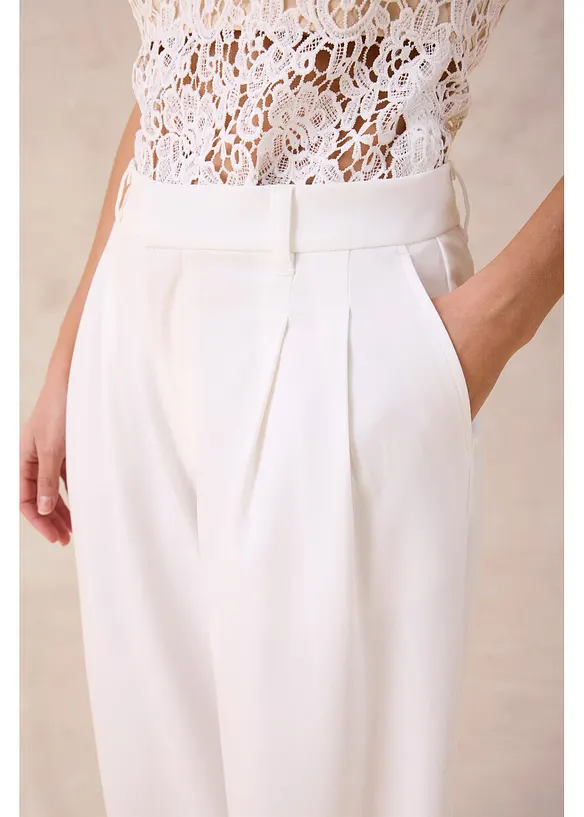 Pantalon large &agrave; pinces, bonprix