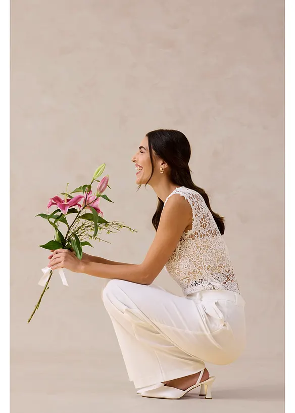 Pantalon large &agrave; pinces, bonprix