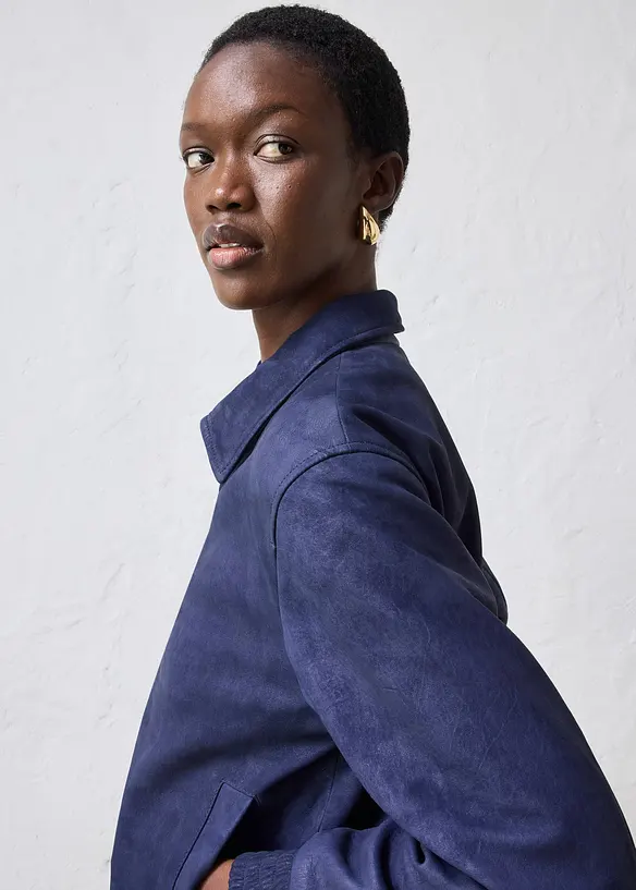 Blouson en cuir velours, bonprix