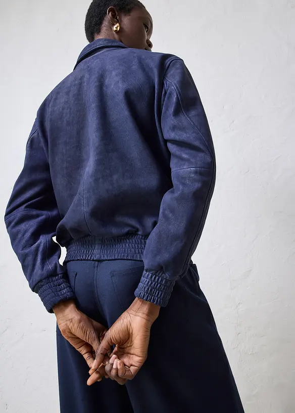 Blouson en cuir velours, bonprix