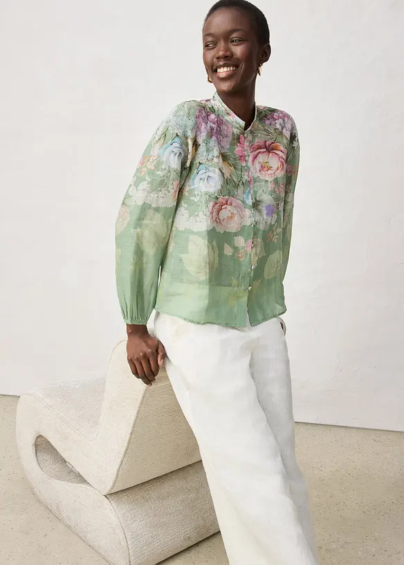 Tunique-blouse en ramie rafra&icirc;chissante, bonprix