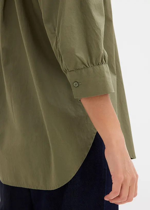 Chemisier oversize en coton, manches 3/4, bonprix
