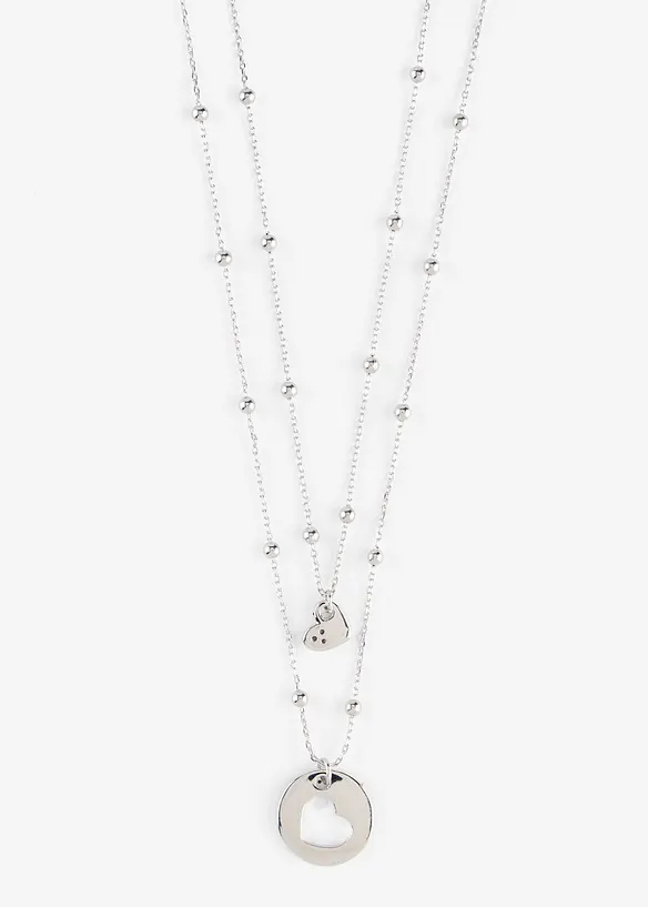 Colliers (ens. 2 pces) avec pendentifs c&oelig;urs, bonprix