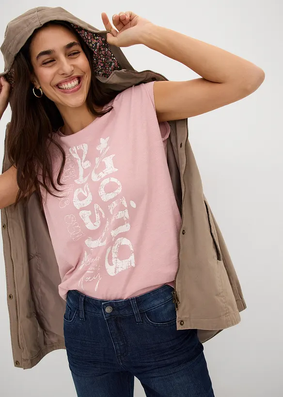 T-shirt long 100% coton, bonprix