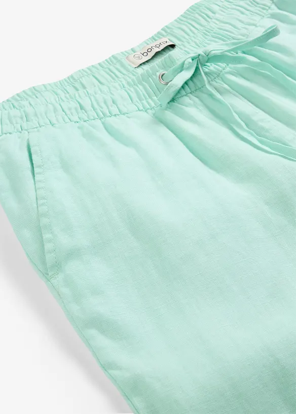 Pantalon taille &eacute;lastiqu&eacute;e 100% lin, bonprix