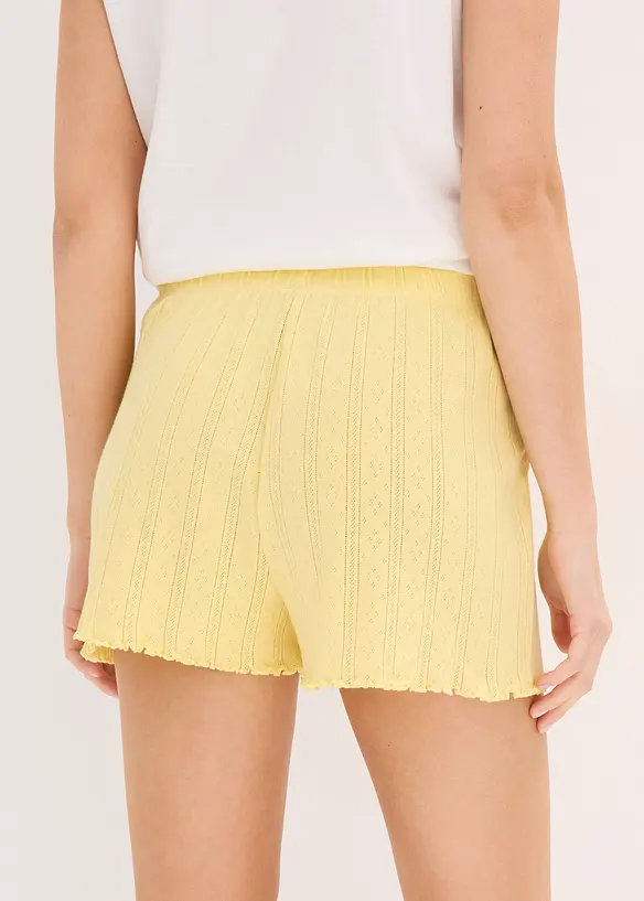 Lot de 2 shorts de pyjama en jersey pointelle, bonprix