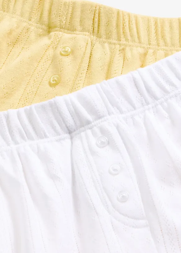 Lot de 2 shorts de pyjama en jersey pointelle, bonprix