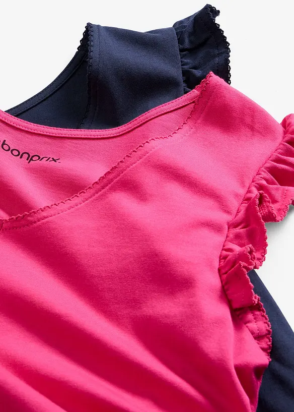 Lot de 2 chemises de nuit courtes 100% coton, bonprix