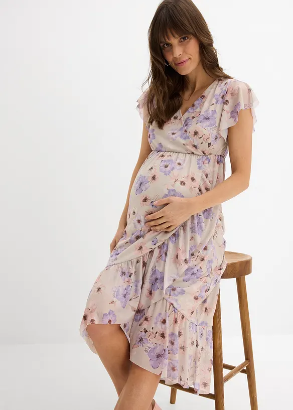 Robe de grossesse et d&rsquo;allaitement en mesh extensible, bonprix