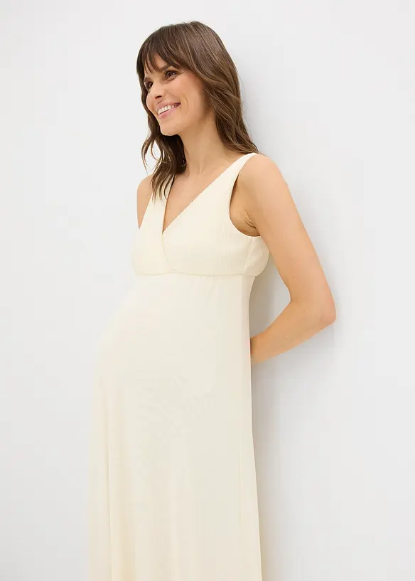 Robe de mari&eacute;e couleur jaune p&acirc;le avec fonction allaitement et cache-c&oelig;ur pour la grossesse et apr&egrave;s (ens. 2&nbsp;pces), bonprix