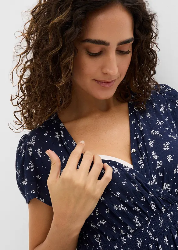 Robe de grossesse et d&rsquo;allaitement en cr&ecirc;pe, bonprix