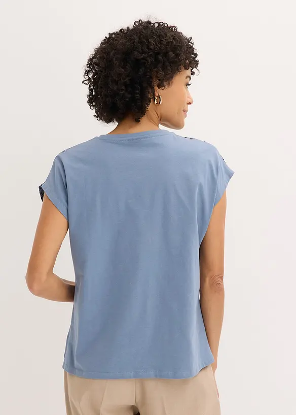 T-shirt &agrave; empi&egrave;cement tiss&eacute; et strass, bonprix