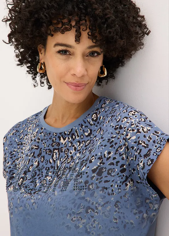 T-shirt &agrave; empi&egrave;cement tiss&eacute; et strass, bonprix