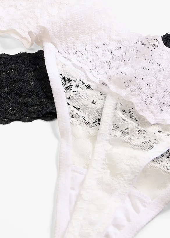 Lot de 2 tangas en dentelle, bonprix