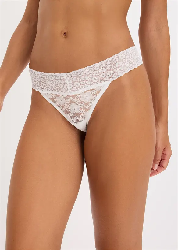 Lot de 2 tangas en dentelle, bonprix