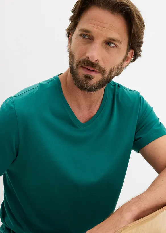 Lot de 3 T-shirts col V, bonprix