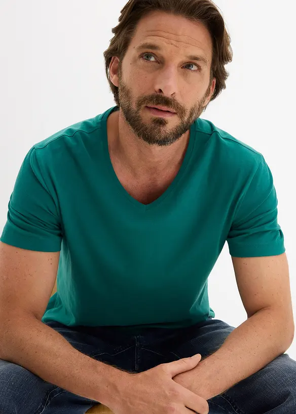 Lot de 3 T-shirts col V, bonprix