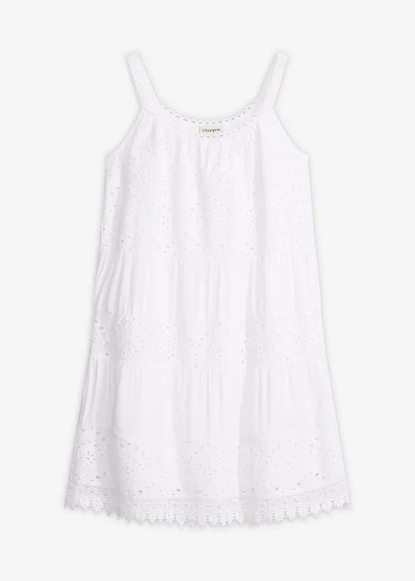 Robe &agrave; fines bretelles en viscose avec dentelle, bonprix