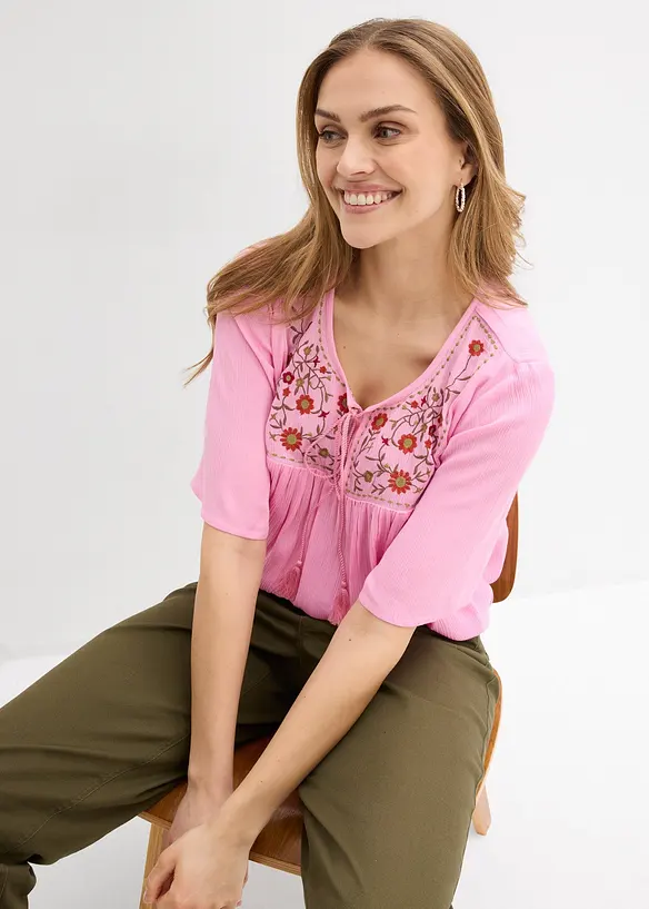 Tunique en viscose effet froiss&eacute;, bonprix