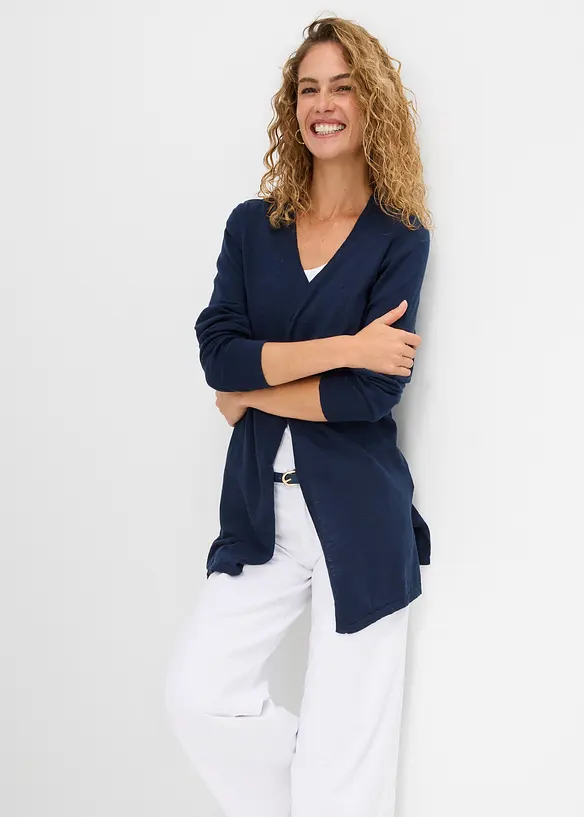 Gilet en maille 100% coton flamm&eacute;, bonprix