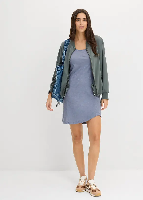 Robe en jersey coton avec dentelle, bonprix