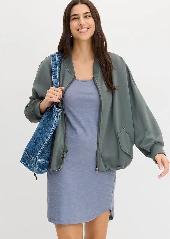 Robe en jersey coton avec dentelle, bonprix