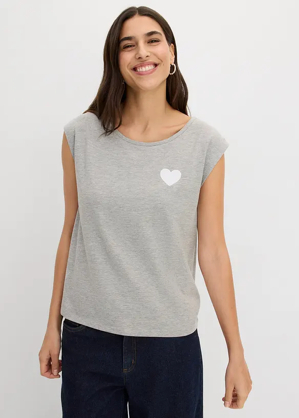 T-shirt fluide, plus long derri&egrave;re, bonprix