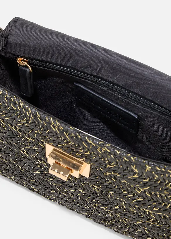 Sac &agrave; bandouli&egrave;re effet paille avec fil brillant, bonprix