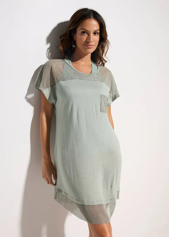 T-shirt long de plage en viscose fluide, bonprix