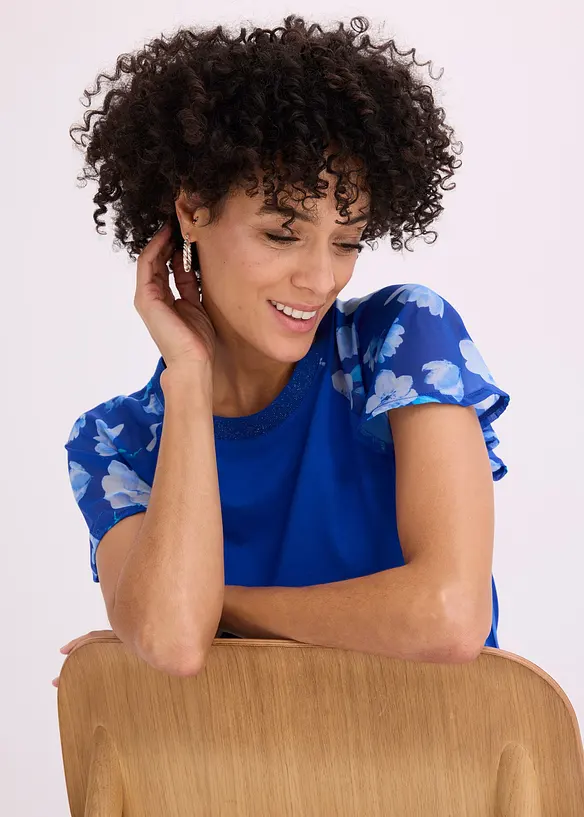 T-shirt avec manches en mousseline, bonprix