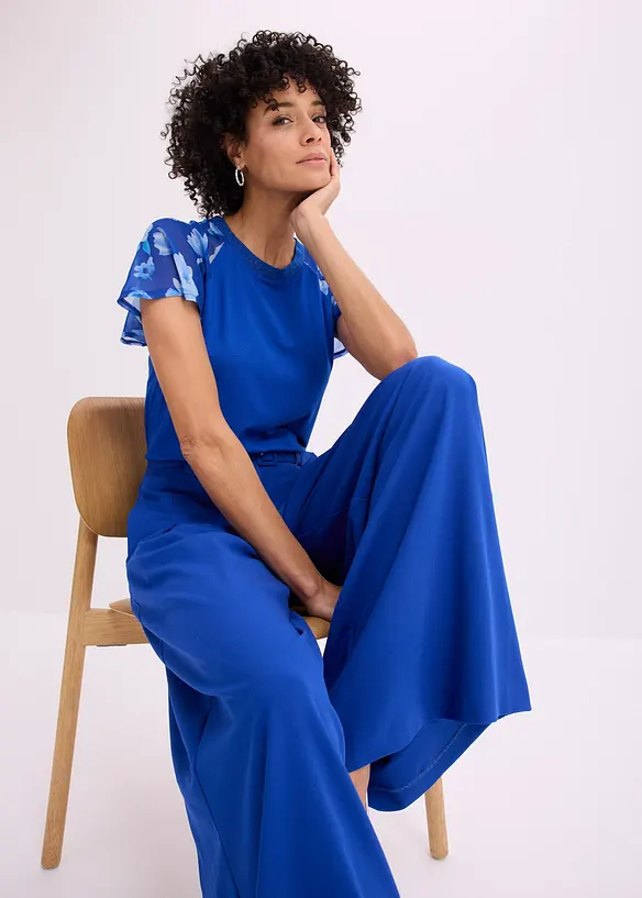 T-shirt avec manches en mousseline, bonprix