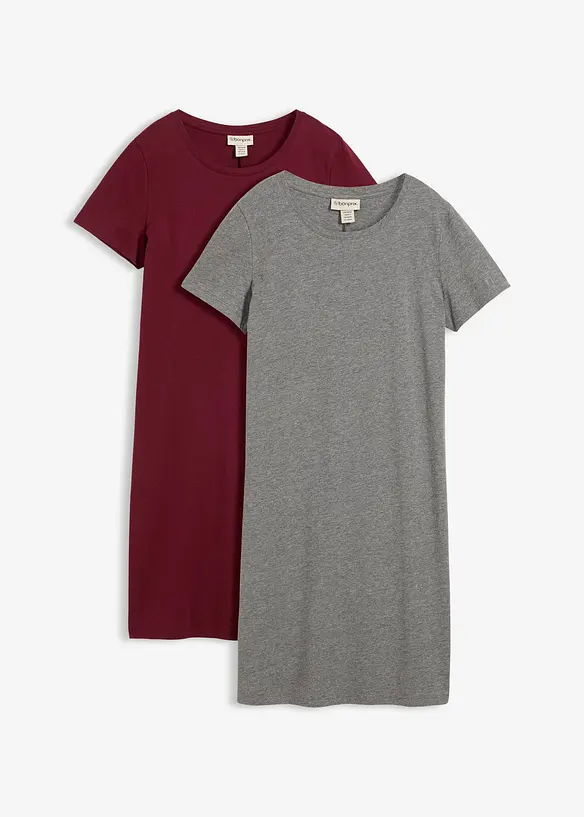 Lot de 2 robes en jersey 100% coton, bonprix