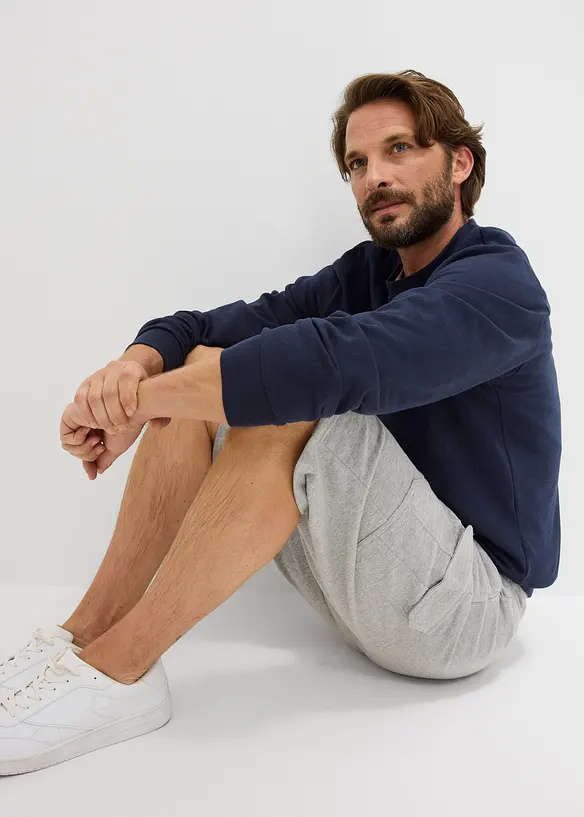 Bermuda cargo long en sweat 100% coton, regular, bonprix