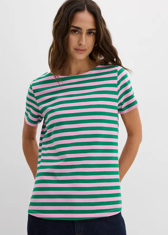 T-shirt &agrave; encolure bateau, bonprix