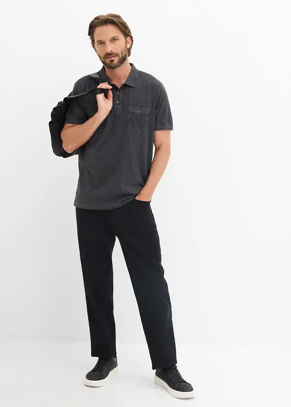 Polo aspect d&eacute;lav&eacute;, manches courtes, bonprix