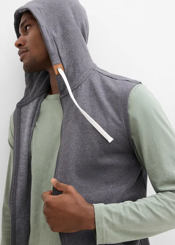 Sweat zipp&eacute; &agrave; capuche sans manches, bonprix