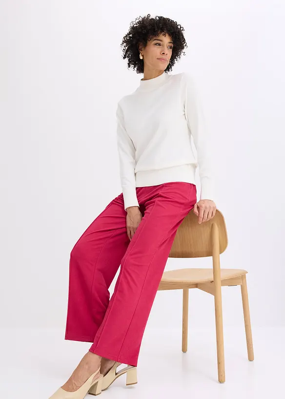 Pantalon &eacute;lastiqu&eacute; en interlock &eacute;pais, bonprix