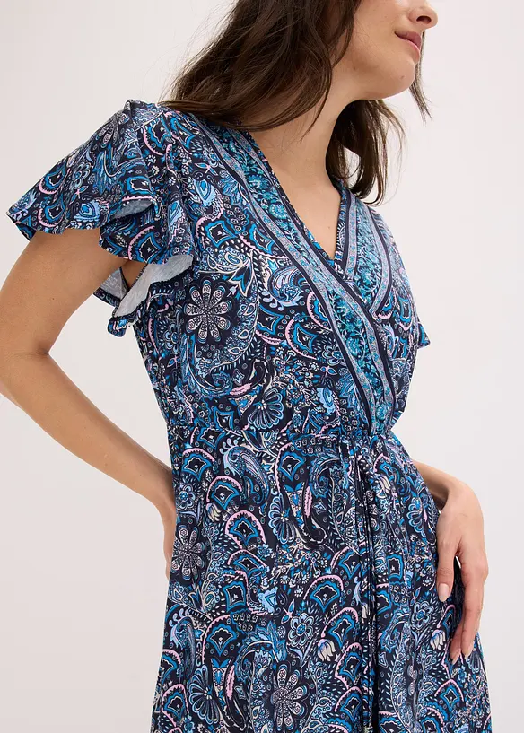 Robe longue en jersey imprim&eacute;, bonprix