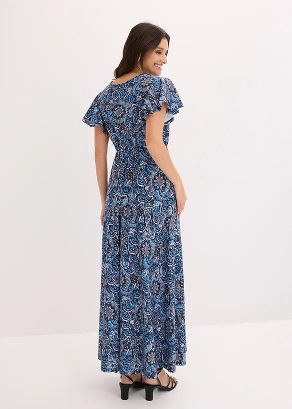 Robe longue en jersey imprim&eacute;, bonprix