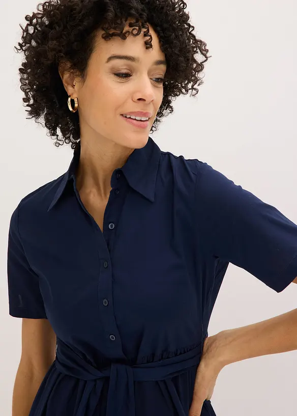 Robe-chemise en coton extensible, bonprix