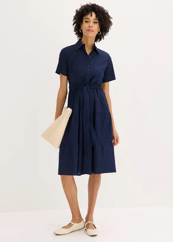 Robe-chemise en coton extensible, bonprix