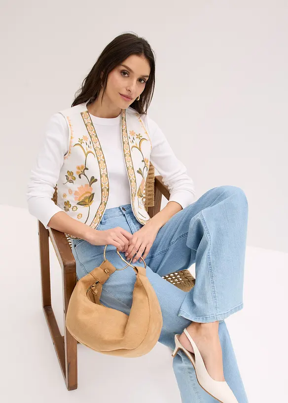 Gilet sans manches brod&eacute;, bonprix