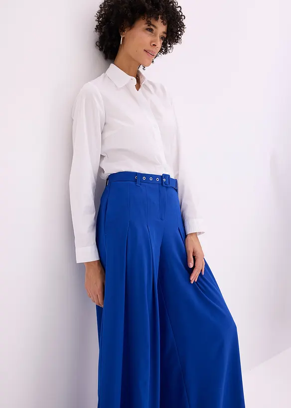 Pantalon &agrave; pinces avec ceinture (ens. 2 pces), bonprix