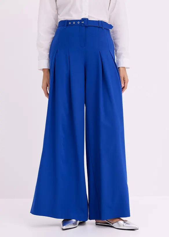 Pantalon &agrave; pinces avec ceinture (ens. 2 pces), bonprix