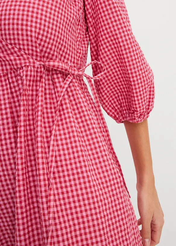 Robe portefeuille en mati&egrave;re textur&eacute;e, bonprix